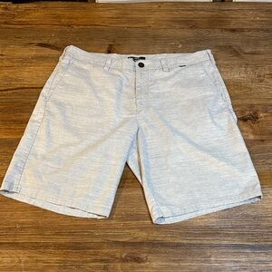 Hurley Light Gray Flat Front Men's Shorts